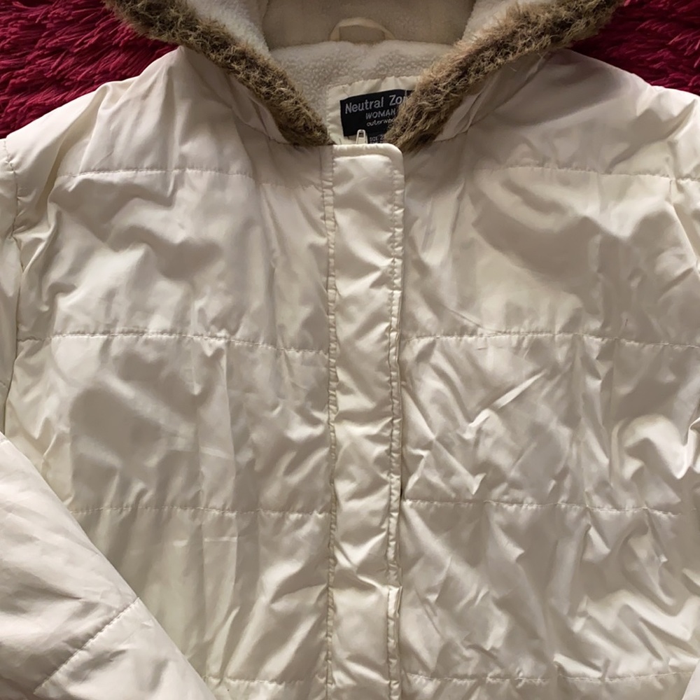 Cream Parka puffer coat - Picture 4 of 14